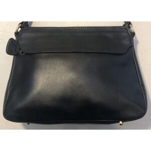Vintage GANSON Shoulder Handbag Purse Black Leather Hong Kong Really Nice